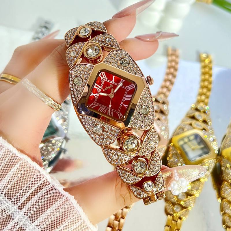 123 LA733L Water Resistant Watch Gold + Red - Image 1