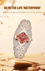 LA733L Water Resistant Watch Gold + Red - Image 2