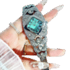 LA733L Water Resistant Watch, Silver + Sky Blue