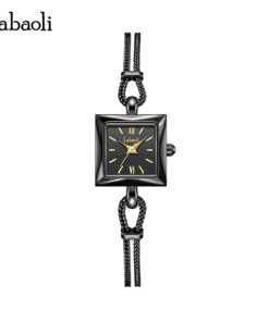 Alternative view of Labaoli Black Watch (LA691) - Square Design with Unique Chain Strap