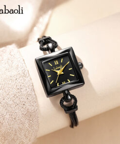 Labaoli Black Watch (LA691) - Square Design with Unique Chain Strap