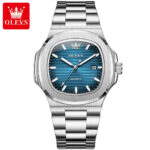 OLEVS Nautilus Watch - Silver Edition with Royal Blue Dial - Image 9