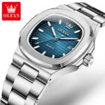 OLEVS Nautilus Watch - Silver Edition with Royal Blue Dial - Image 10