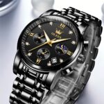 OLEVS Luxury Chronograph Watch - Full Black with Gold Color Details (Model 2858) - Image 4