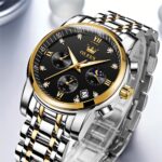 OLEVS Luxury Chronograph Watch - Silver & Gold Color with Black Dial (Model 2858) - Image 4
