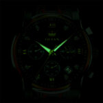 OLEVS Luxury Chronograph Watch - Full Black with Gold Color Details (Model 2858) - Image 11