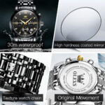 OLEVS Luxury Chronograph Watch - Full Black with Gold Color Details (Model 2858) - Image 12