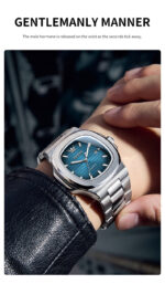 OLEVS Nautilus Watch - Silver Edition with Royal Blue Dial - Image 6