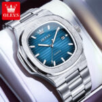 OLEVS Nautilus Watch - Silver Edition with Royal Blue Dial - Image 13