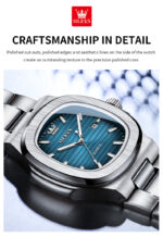 OLEVS Nautilus Watch - Silver Edition with Royal Blue Dial - Image 7