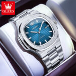 OLEVS Nautilus Watch - Silver Edition with Royal Blue Dial - Image 14