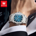 OLEVS Nautilus Watch - Silver Edition with Royal Blue Dial - Image 15