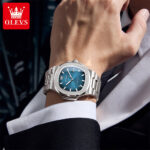 OLEVS Nautilus Watch - Silver Edition with Royal Blue Dial - Image 16