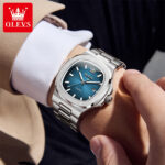 OLEVS Nautilus Watch - Silver Edition with Royal Blue Dial - Image 17