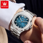 OLEVS Nautilus Watch - Silver Edition with Royal Blue Dial - Image 18