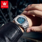 OLEVS Nautilus Watch - Silver Edition with Royal Blue Dial - Image 20