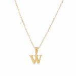 Delicate Initial 'W' Pendant Necklace - Image 4