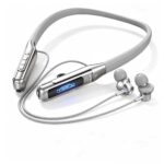 Tourace Wireless Sports Neckband Headphone (Luxury Silver) - LED Digital Display & Bluetooth V5.4