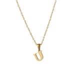 Delicate Initial 'U' Pendant Necklace - Image 2