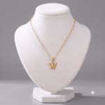 Delicate Initial 'W' Pendant Necklace
