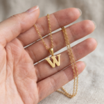 Delicate Initial 'W' Pendant Necklace - Image 2