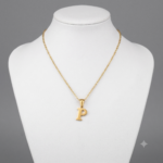 Delicate Initial 'P' Pendant Necklace - Image 3