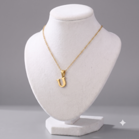 Delicate Initial 'U' Pendant Necklace